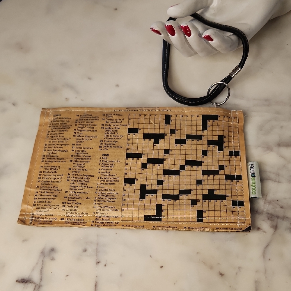 Couture Planet Crossword Print Wristlet eco friendly